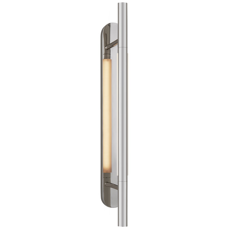 Kelly Wearstler Rousseau Bracketed Sconce, Polished Nickel, 22" H x 2.5" W x 4" D