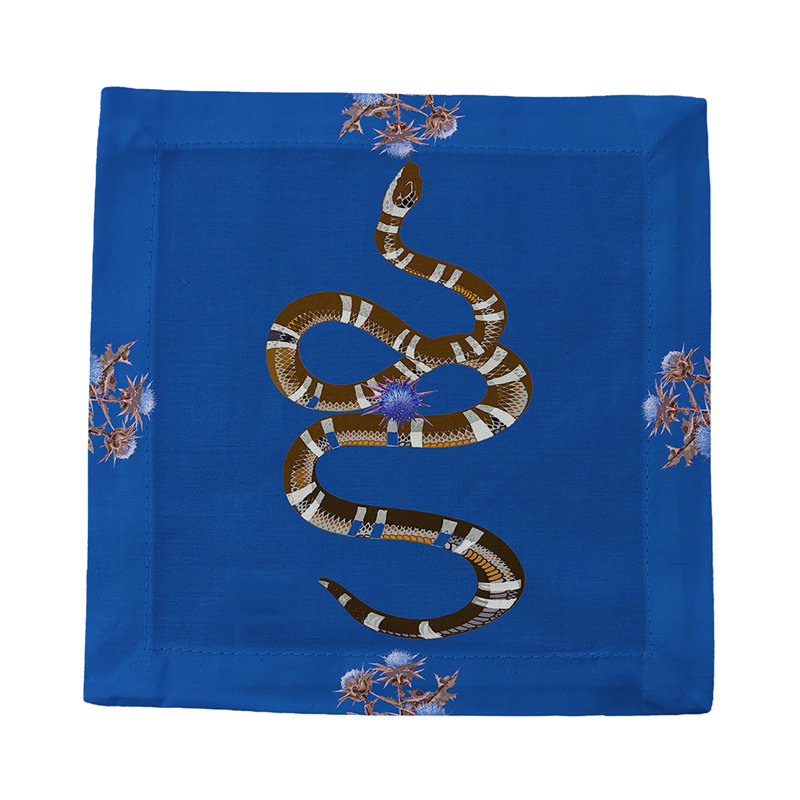 Cotton Blend Square Napkins, Blue