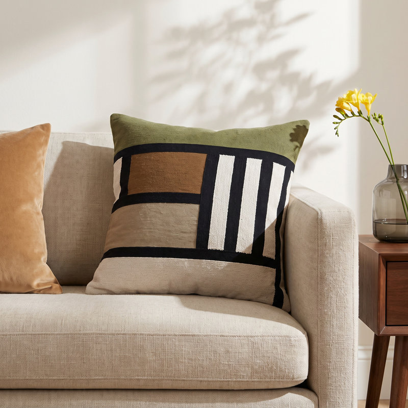Kaia Geometric Cotton Throw Pillow
