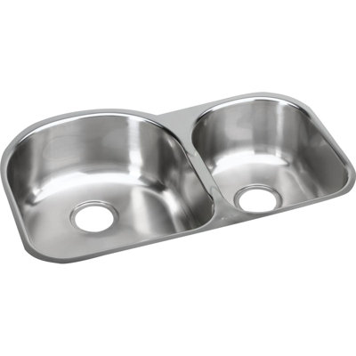 31.25" L x 20" W Double Basin Undermount Kitchen Sink