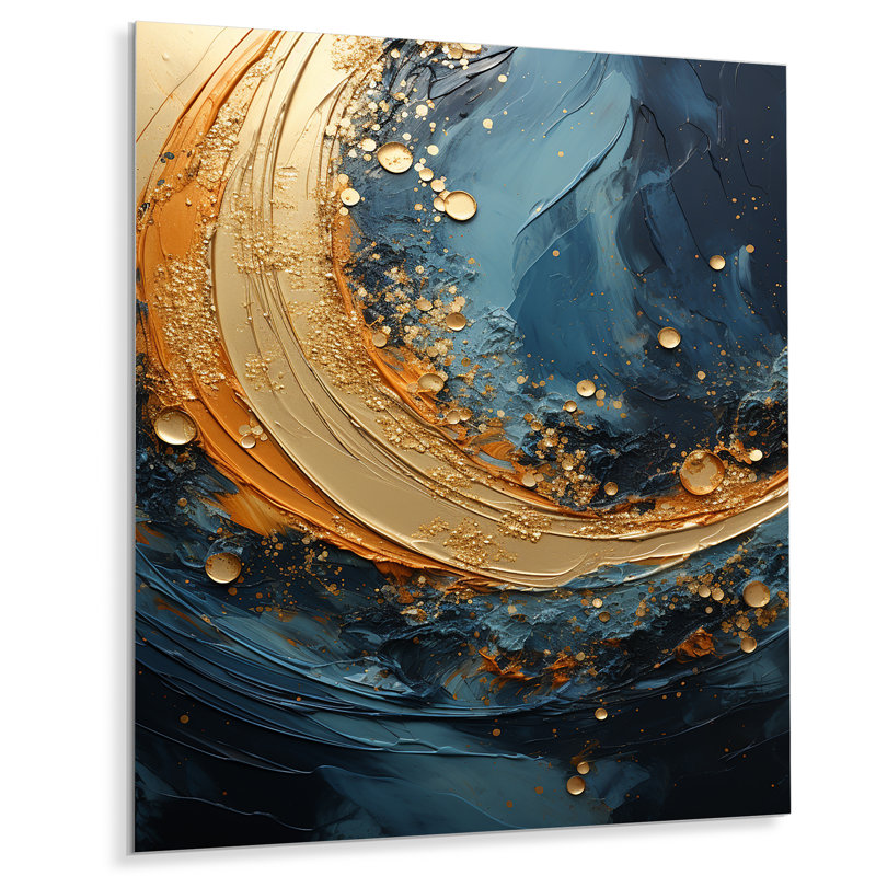 - Impression murale abstraite spirales en métal, H 32 po x l 24 po x P 1 po