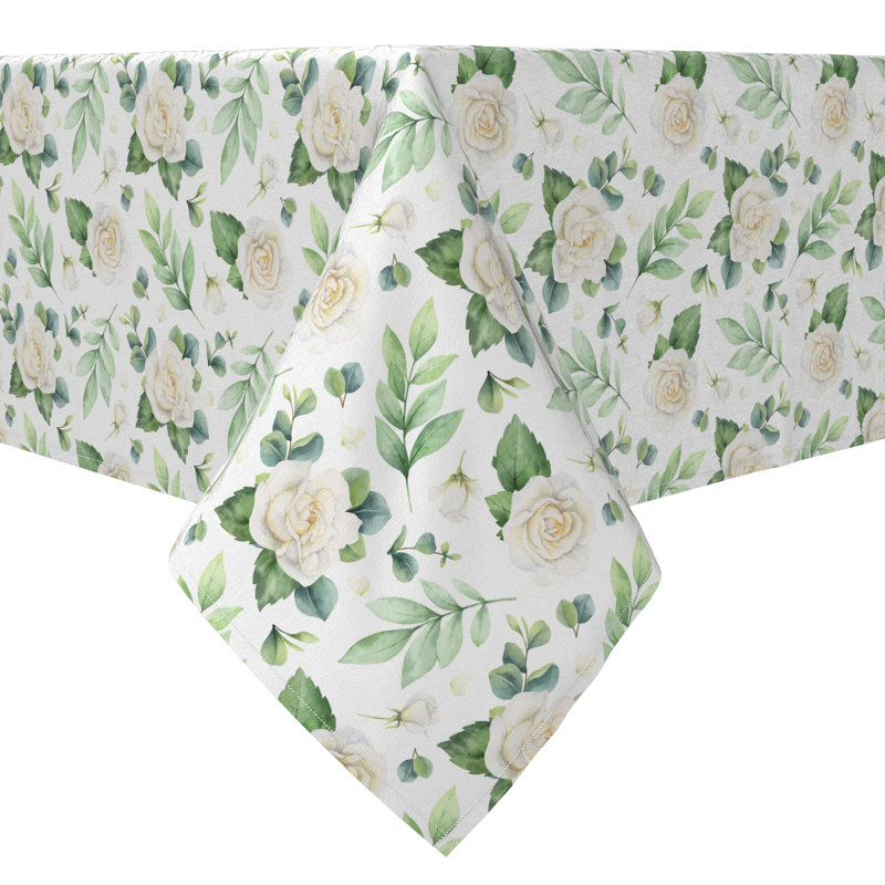 Fabric Textile Products, Inc. Rectangular Tablecloth, 100% Cotton, 60X84", Floral Wedding Elegance