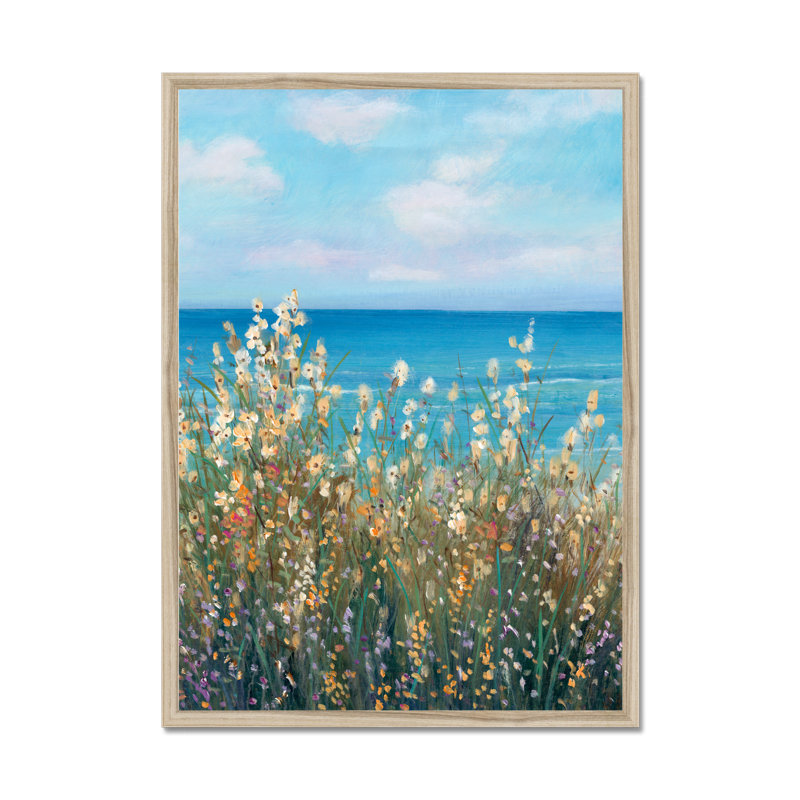 Flowers at the Coast II by Timothy O' Toole - Wrapped Canvas Painting, 50cm H x 34cm W, Natural Wood Framed Paper Print