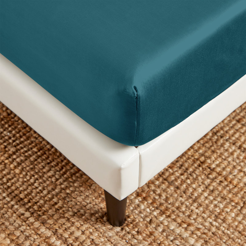 Queen Dark Teal Bamboo Deep Pocket Bed Sheet Set