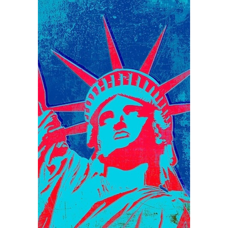 Lady Liberty, 37.5" H x 25.5" W, Blue;Pink