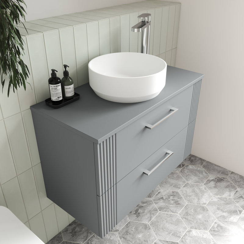 Deco Single Bathroom Vanity Base Only in White, Satin Grey