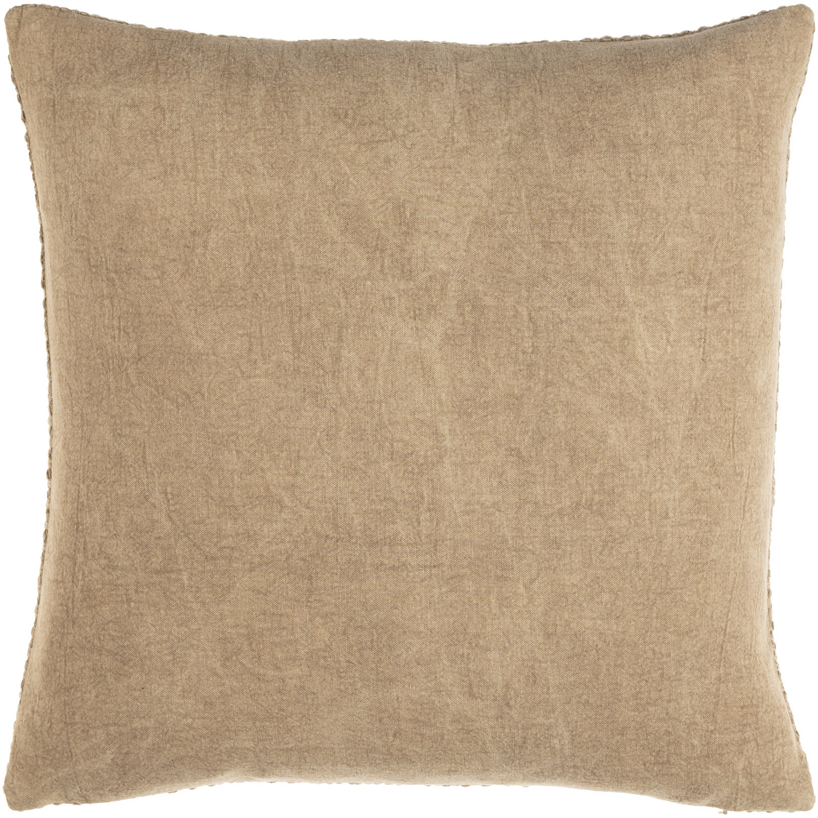 Clovis Cotton Throw Pillow, Beige, 18" x 18", Pillow Cover Only - No Insert