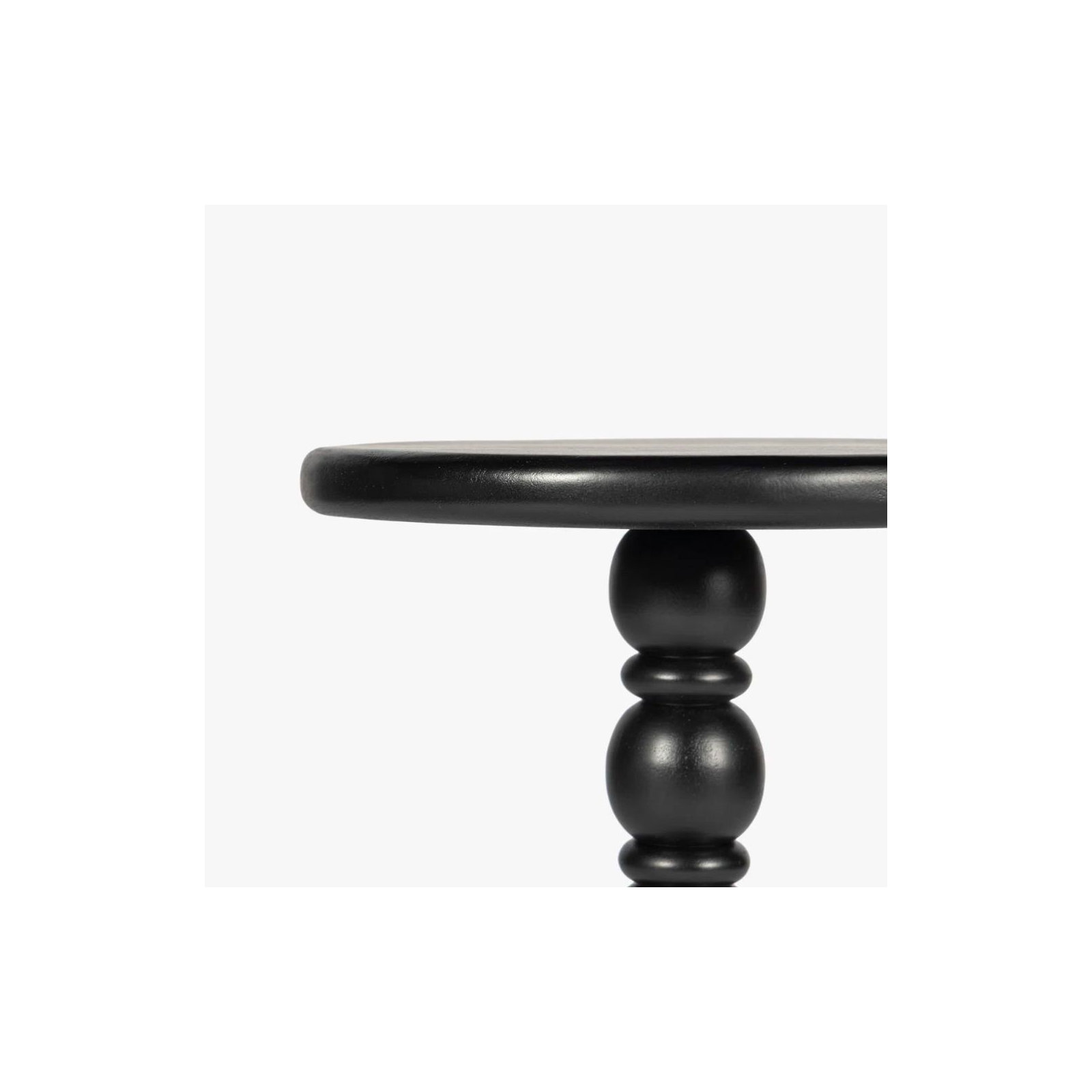 Isabel Spindle Solid Wood Round Drink Table, Black, 24'' H X 24'' W X 14'' D