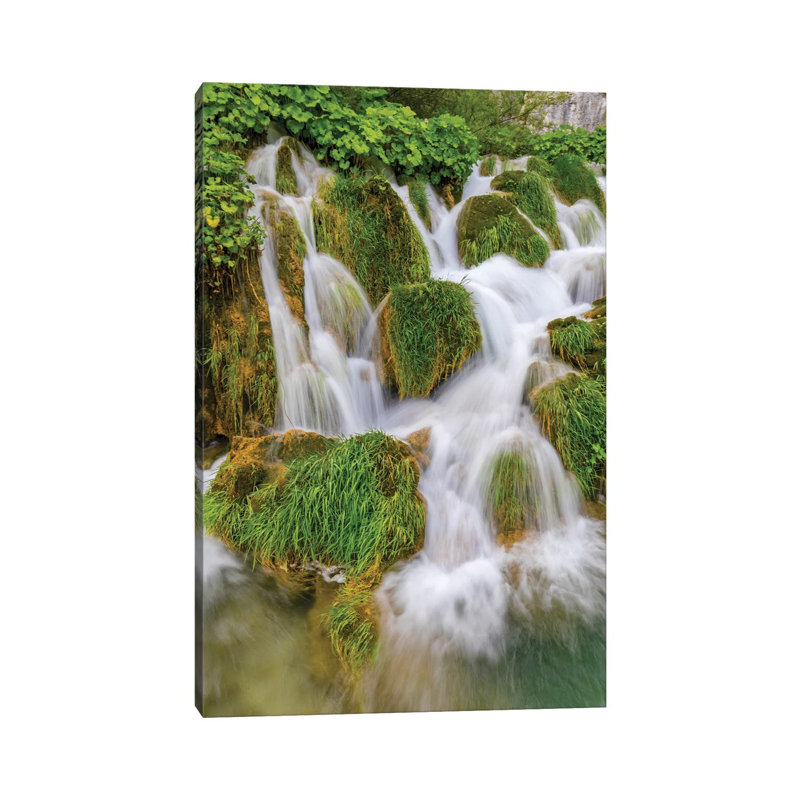 Croatia. Waterfalls in Plitvice National Park. 1 Piece Wrapped Canvas Wall Art, 45.72cm H x 30.48cm W
