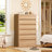 49.2" Tall Dressers & Chest of Drawers with 6 Drawers, Wood Closet Storage Dressers Organizer for Bedroom, Living Room, Natural