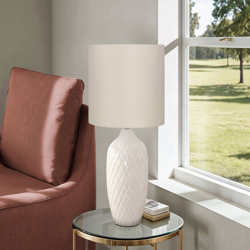 Lighting, 25"H, Table Lamp, Cream Ceramic, Ivory / Cream Shade, Transitional