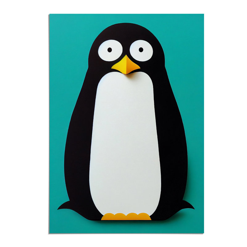 Unique Penguin Art No.1 Abstract - Wall Art, 29.7cm H x 21cm W, Paper, No Matte