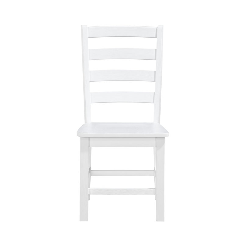 De 2 chaises décontractées en bois blanc, capacité de poids de 250 lb, 2 chaises avec finition blanche