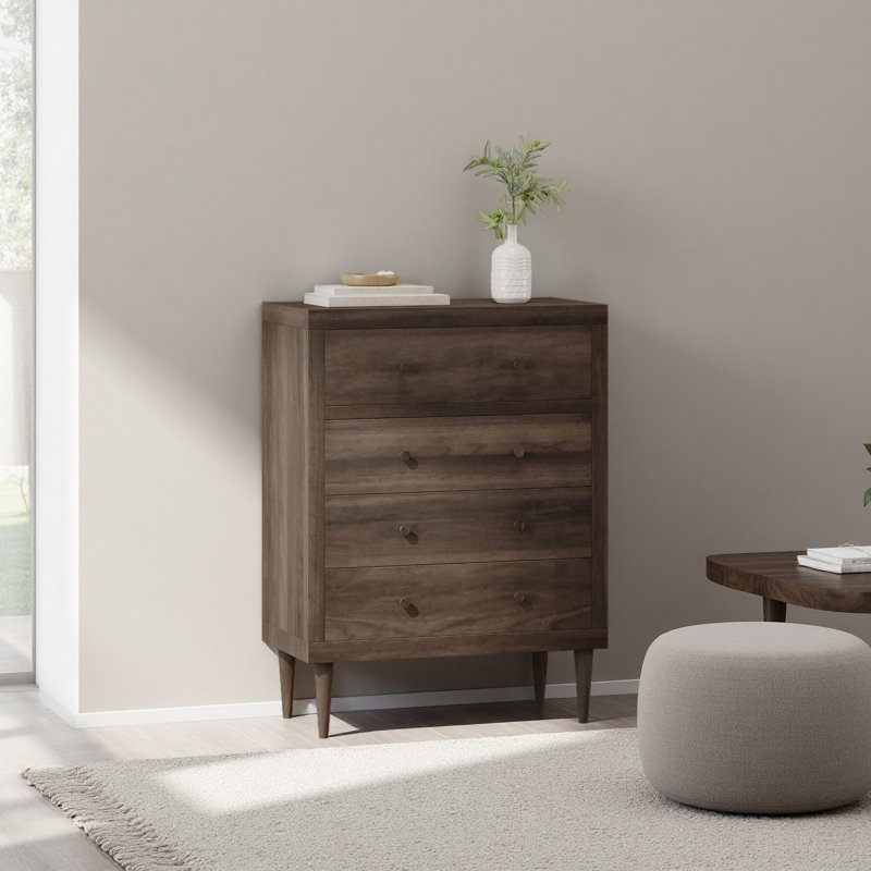NORDIC 4-DRAWER CHEST, Walnut