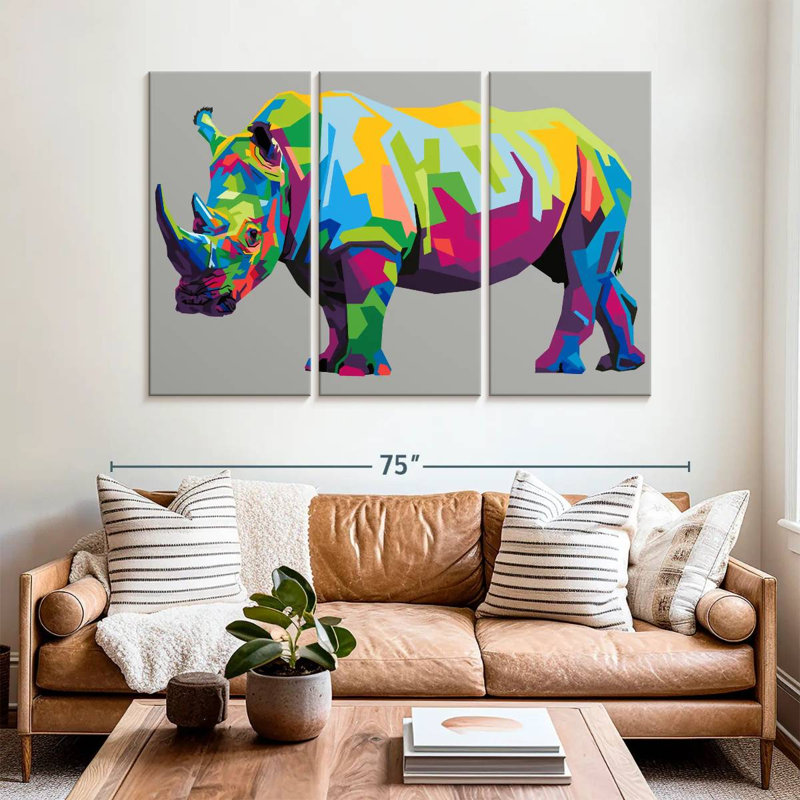 Brampt Pop Rhinoceros, 42" H x 65" W