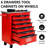 6 Drawers Workshop Tool Storage Trolley, Red & Black, Metal Rolling Storage, Smooth Steel Countertop, - Bearing Drawer Slides, 4 Universal Wheels With Locking, Pull Handle For Movement Cart Wheels,-672914768