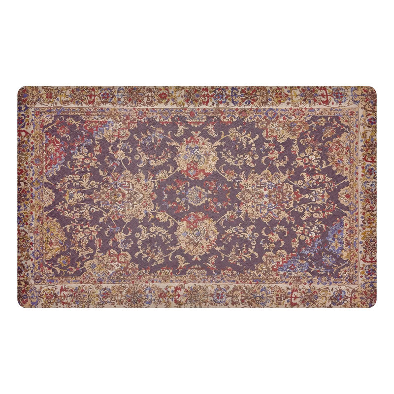 Tapis de cuisine imperméable en mousse haute densité, L 32 po x l 20 po, Purple Persian