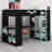 Contemporary Wood Loft Bed with USB/Type-C Ports, Power Outlet & RGB Lights-367035755