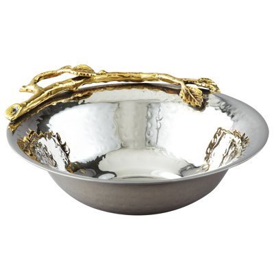 Coulson Gilt Leaf Nut Hammered Dining Bowl