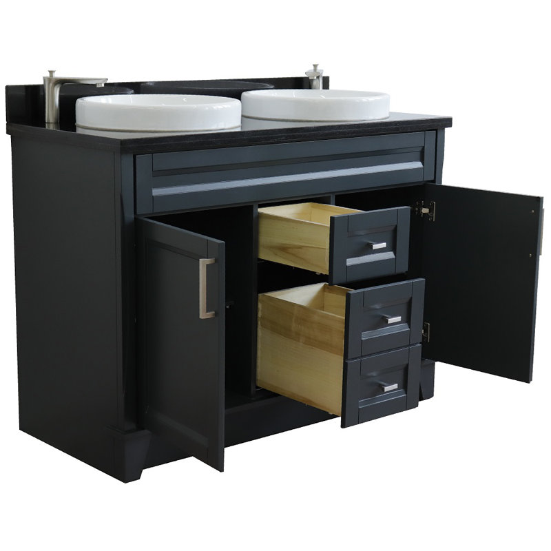Ensemble de meuble-lavabo double 49 po Rouleau, Noir galaxie
