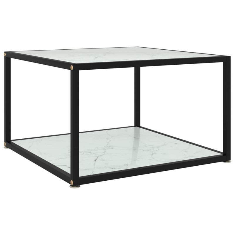 Barnali Frame Coffee Table with Storage, Solid Black, 35cm H x 60cm W x 60cm D
