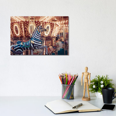 Zebra Carousel - Wrapped Canvas Print