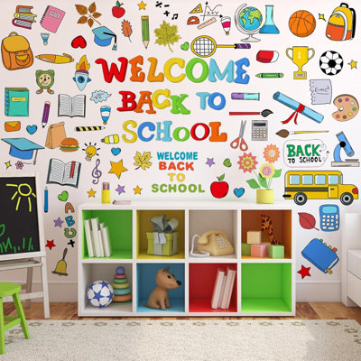 87 Pcs Welcome Back To School Wall Stickers For Classroom Gnome Stickers For First Day Of School Stickers For School Bus Wall Decals For Students Teachers Classroom Decorations