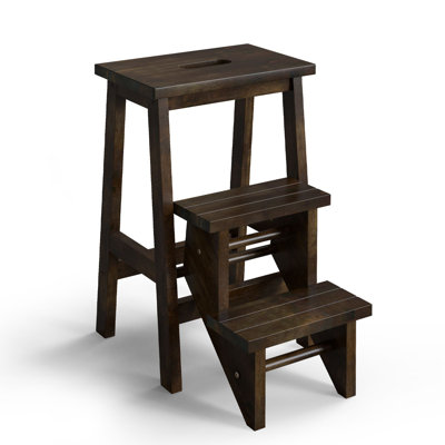 3 - Step Solid Wood Lightweight Folding Small Step Ladder