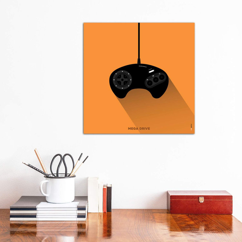 Joystick Mega Drive by Rafael Gomes - Wrapped Canvas Print, 45.72 cm H x 45.72 cm W x 1.91 cm D