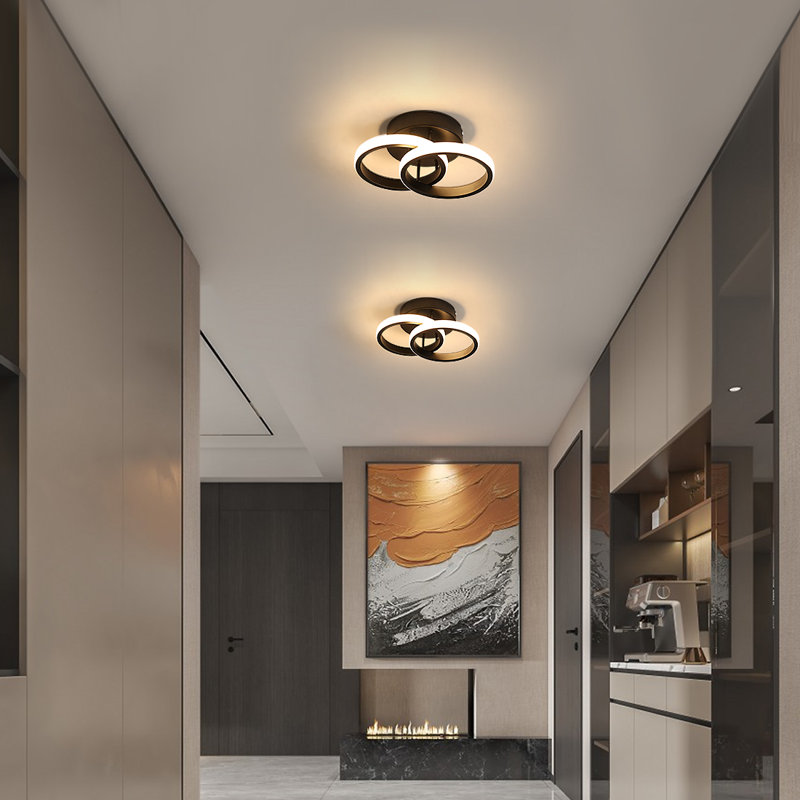 Creger 2-Light Double Round LED Ceiling Light Flush Mount Warm Light