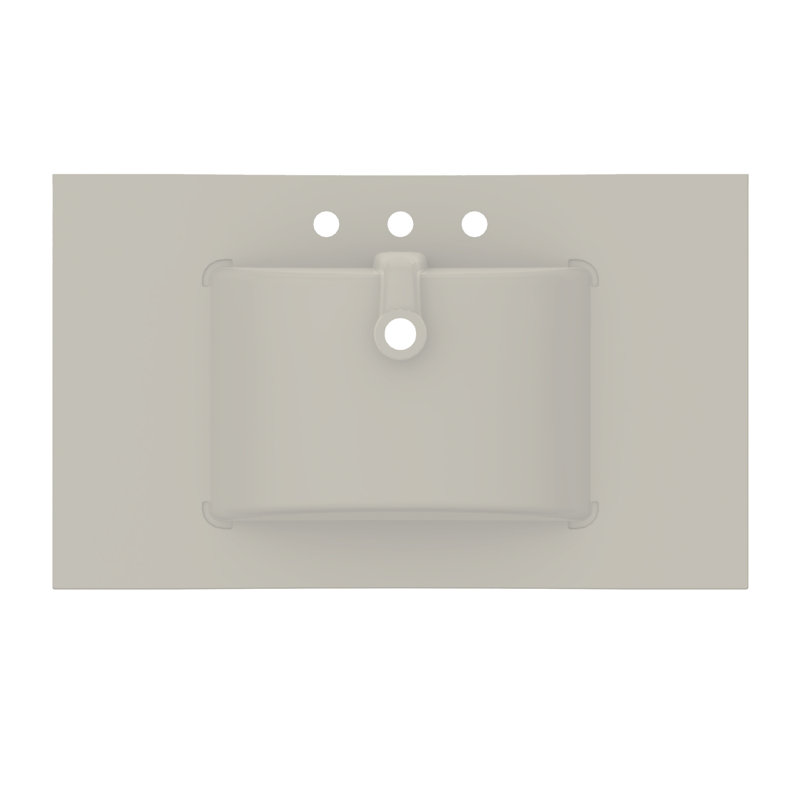 37'' Ceramic Top 1.8cm thick White, 8" Centers