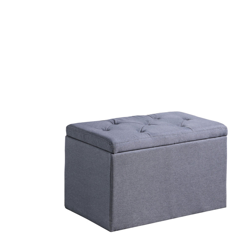 18.5" Tall Gray Shoe Storage Bench - Holds 8 Pairs, 16 Purple Pocket Organizer, 29"X17"X18.5", Foam Construction, 4 Dotted Foot, Single Hinges High Bench, Version Accommodates Slots, 29" L X 17" W H,