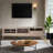 70'' Wide Modern TV Stand with Sliding Door, Drawer & Adjustable Shelves, Fits up to 75'' TV – Natural Wood Finish