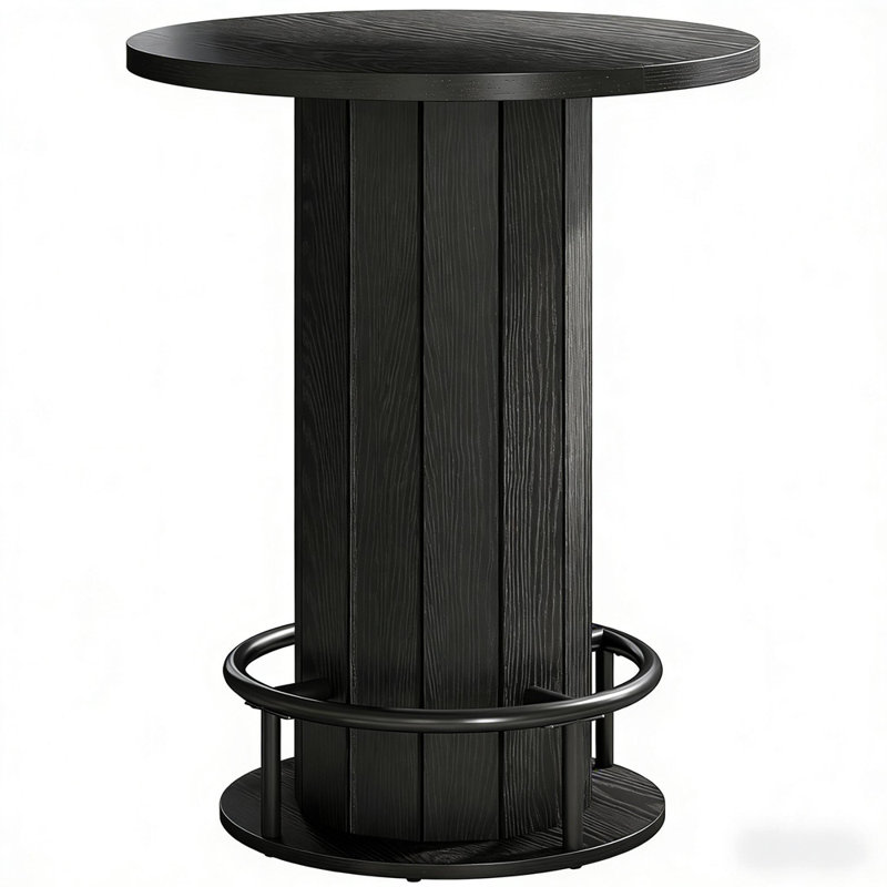 Stylish Round Coffee Table With Adjustable Height, Perfect For Modern Living Rooms And Entertaining Guests., Black