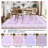 Scalloped Edge Bow Print Area Rug, Washable Non-Slip Low Pile Carpet for Living Room Bedroom, Cute Lace Border Soft Floor Mat for Home Decor-803582629-803582635