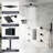 4-Function Thermostatic Shower System with 12" & 6" Rain Showerheads, 6 Body Jets and Handheld