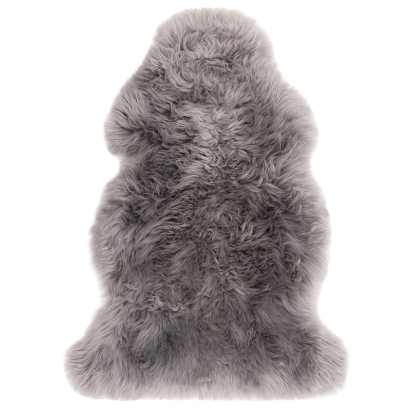 Grady Solid Grey Sheepskin Rug, Novelty 120 x 180cm