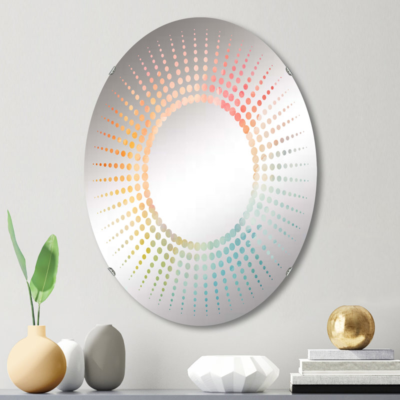 Starburst Decorative Mirror-MIR117134-Oval, 20 po x 30 po , Watercolor Northern Lights I