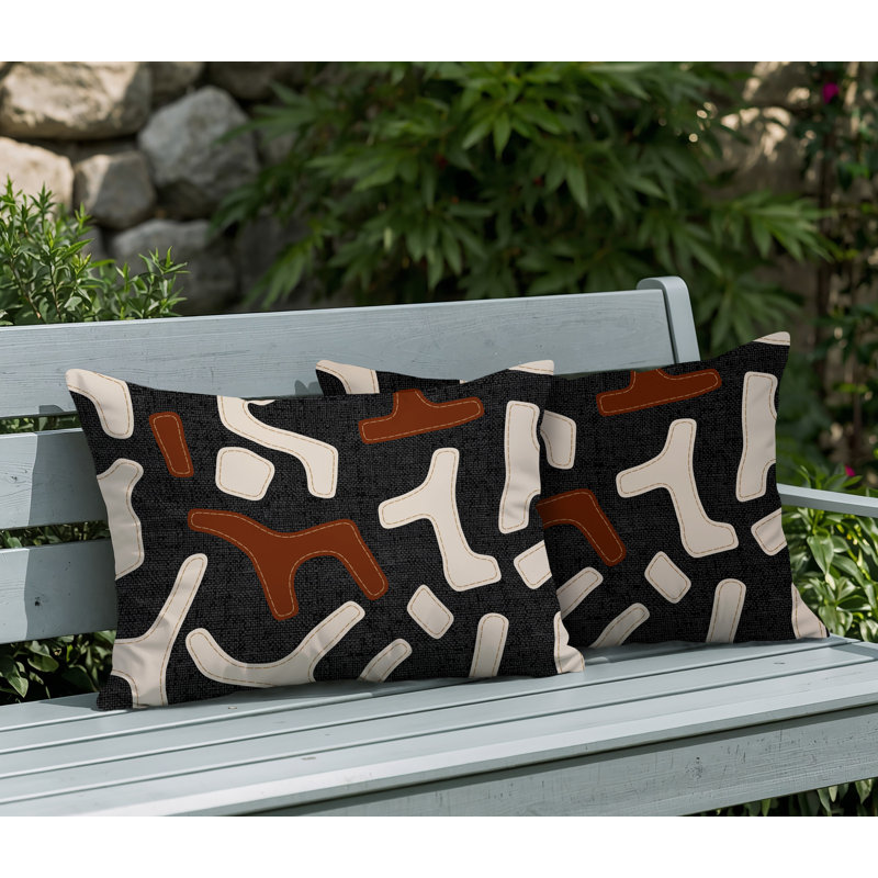 Coussin intérieur / extérieur 2 ensembles Mai, 20 po x 14 po, Brun