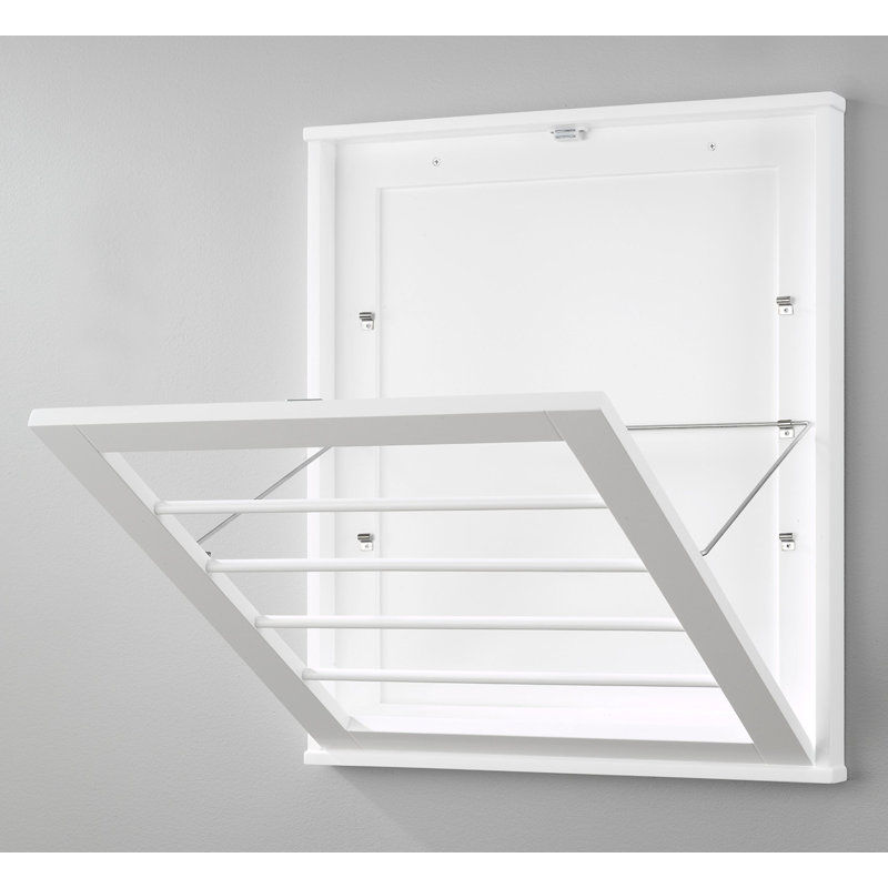 Whitmor White Wall Mounted Folding Wood Drying Rack