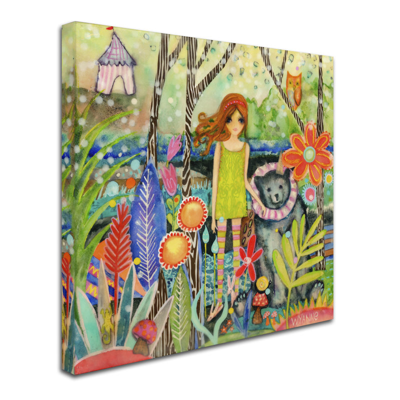Berkley «Big Eyed Girl Fingers Crossed», reproduction sur toile tendue, H 18 po x l 18 po x P 2 po