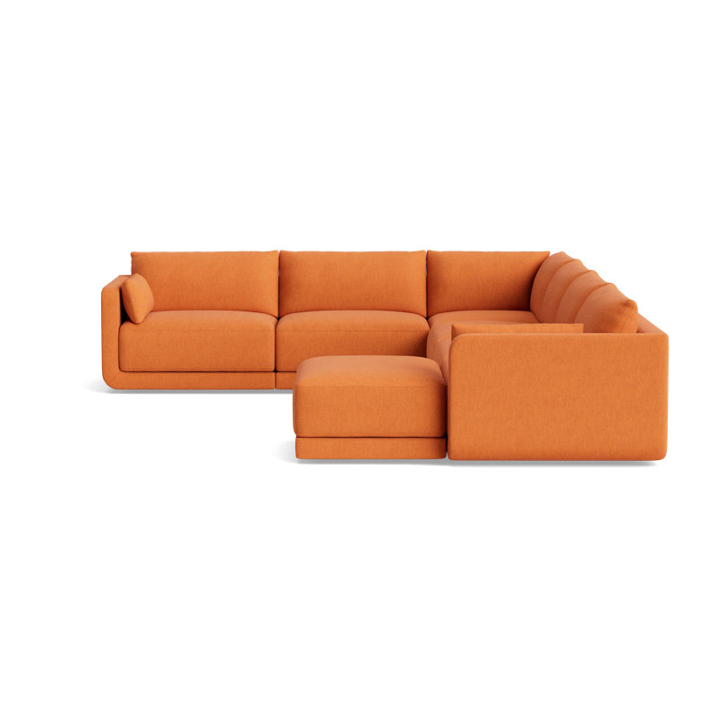 Eva Modular Sectional, Performance Weave - Carrot