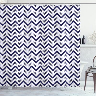 Chevron Zig Zag Striped Background Modern Art Work Shower Curtain Set -  Ambesonne, sc_23126_long