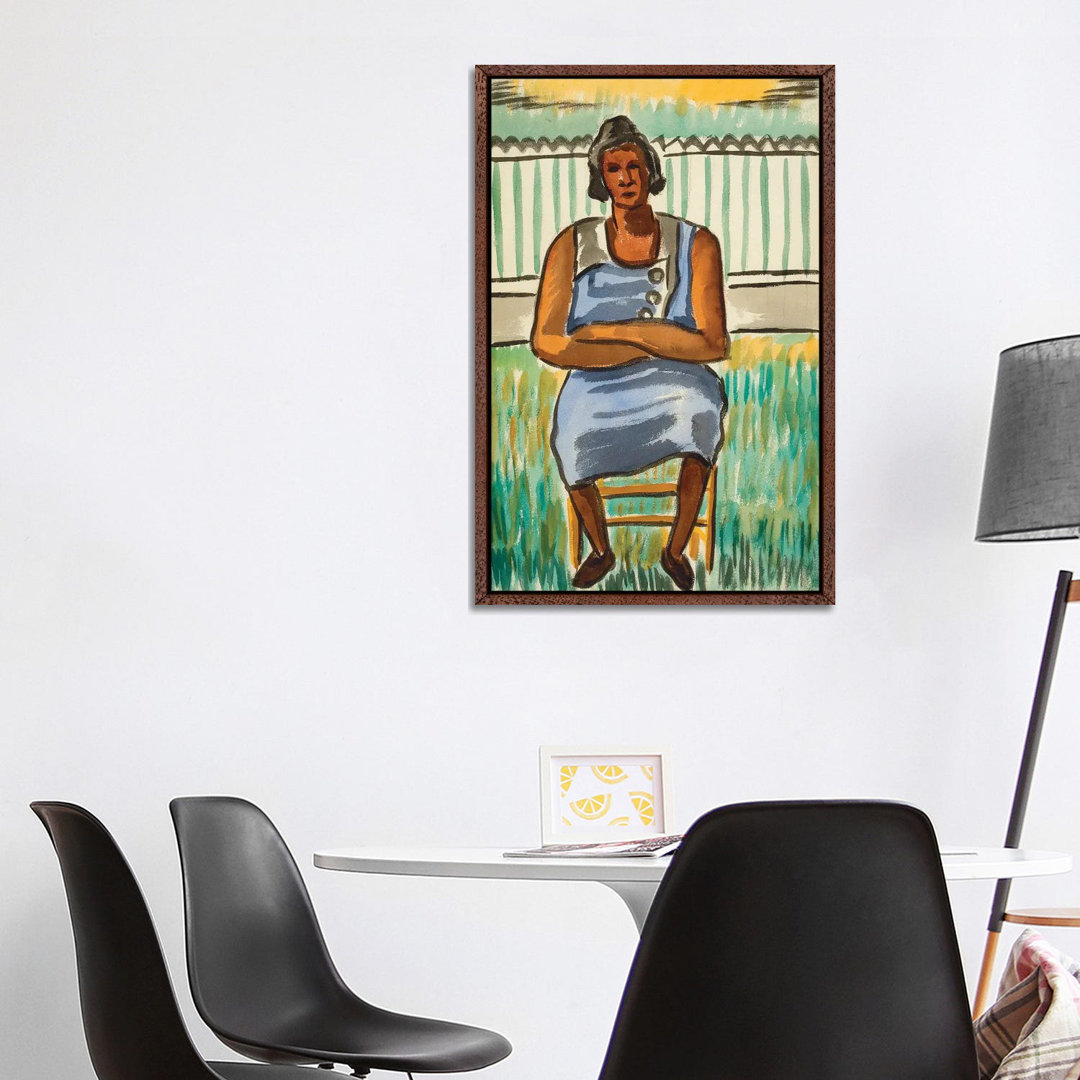 Sitzende Figur von Malvin Gray Johnson - Galerie-verpackte Leinwand Giclée auf Leinwand