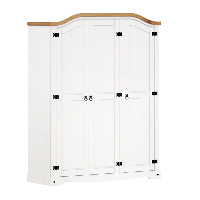 Ouellet 3 Door Solid Wood Wardrobe
