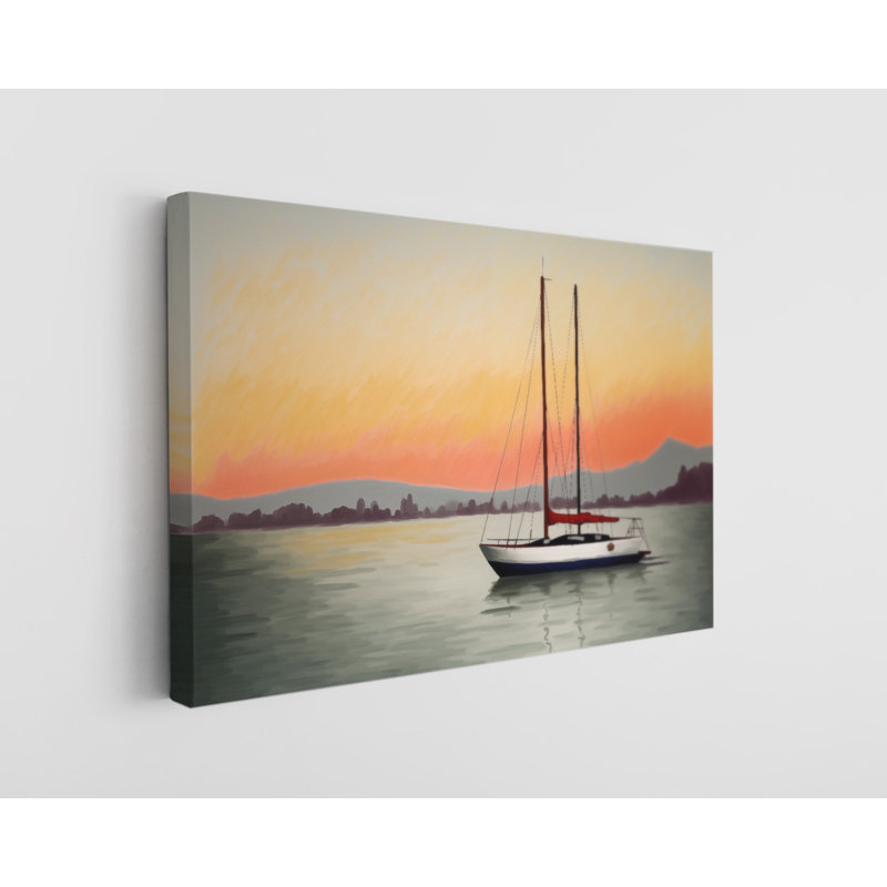 Yatchs in the Ocean, reproduction sur toile, H 24 po x l 36 po