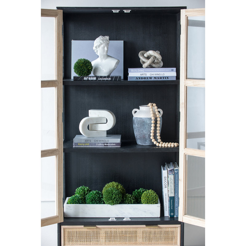 22x8x3" Rectangle White Marble Tray with Raised Edges, 3" H x 22" W x 8" D