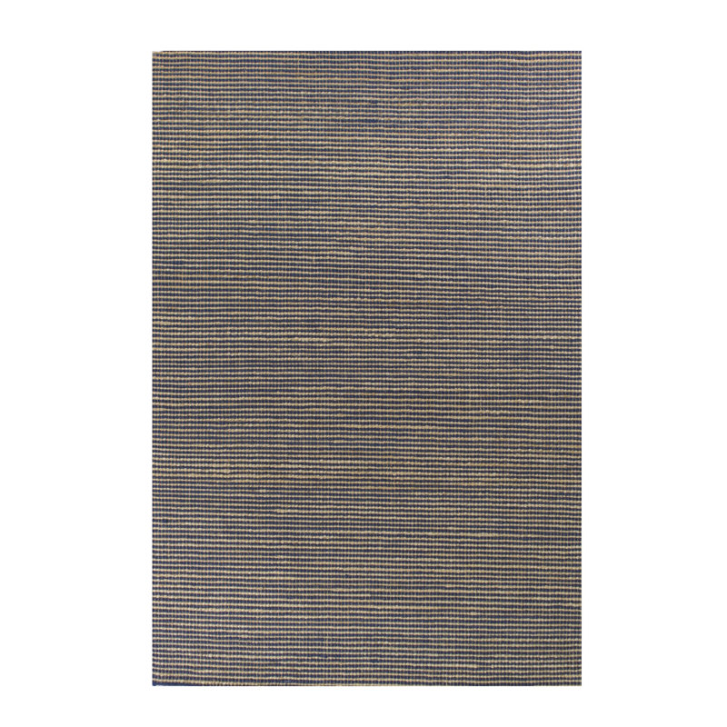 Tapis bleu et beige tissé à la main 8 pi x 11 pi