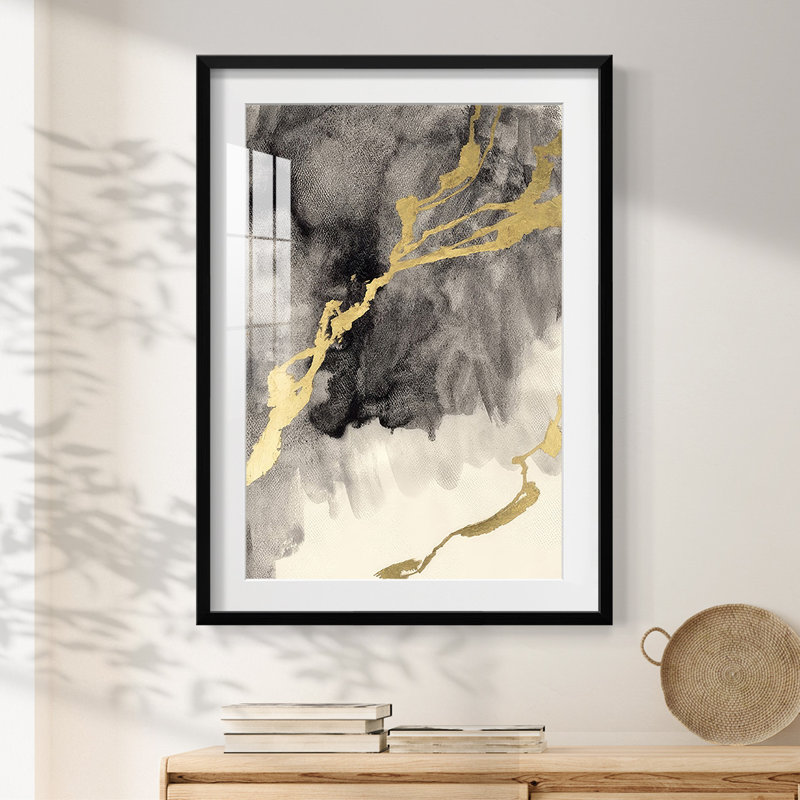 Graphite délavé I - impression encadrée