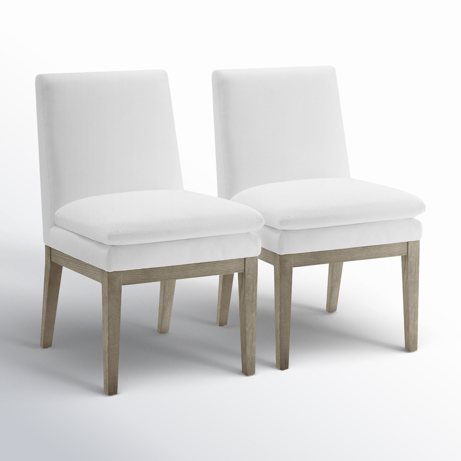 Bethea Oak Parsons Chair, Prestige Pearl Tweed